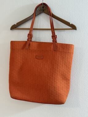 Michael Kors New York jet Set Signature Orange quilted tote Storage Over Night